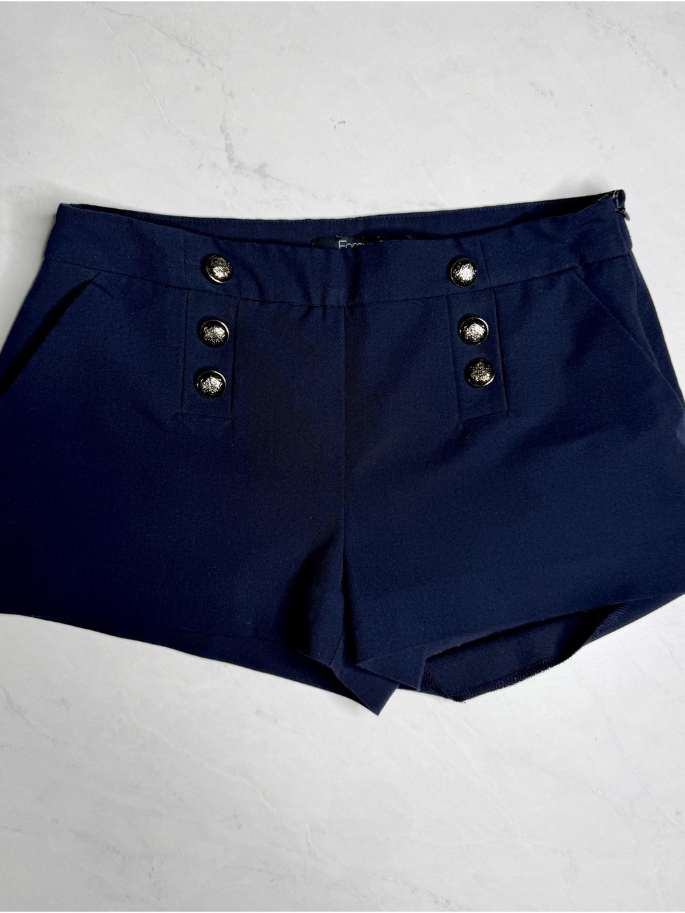 Forever 21 Navy Blue Dressy Micro Shorts